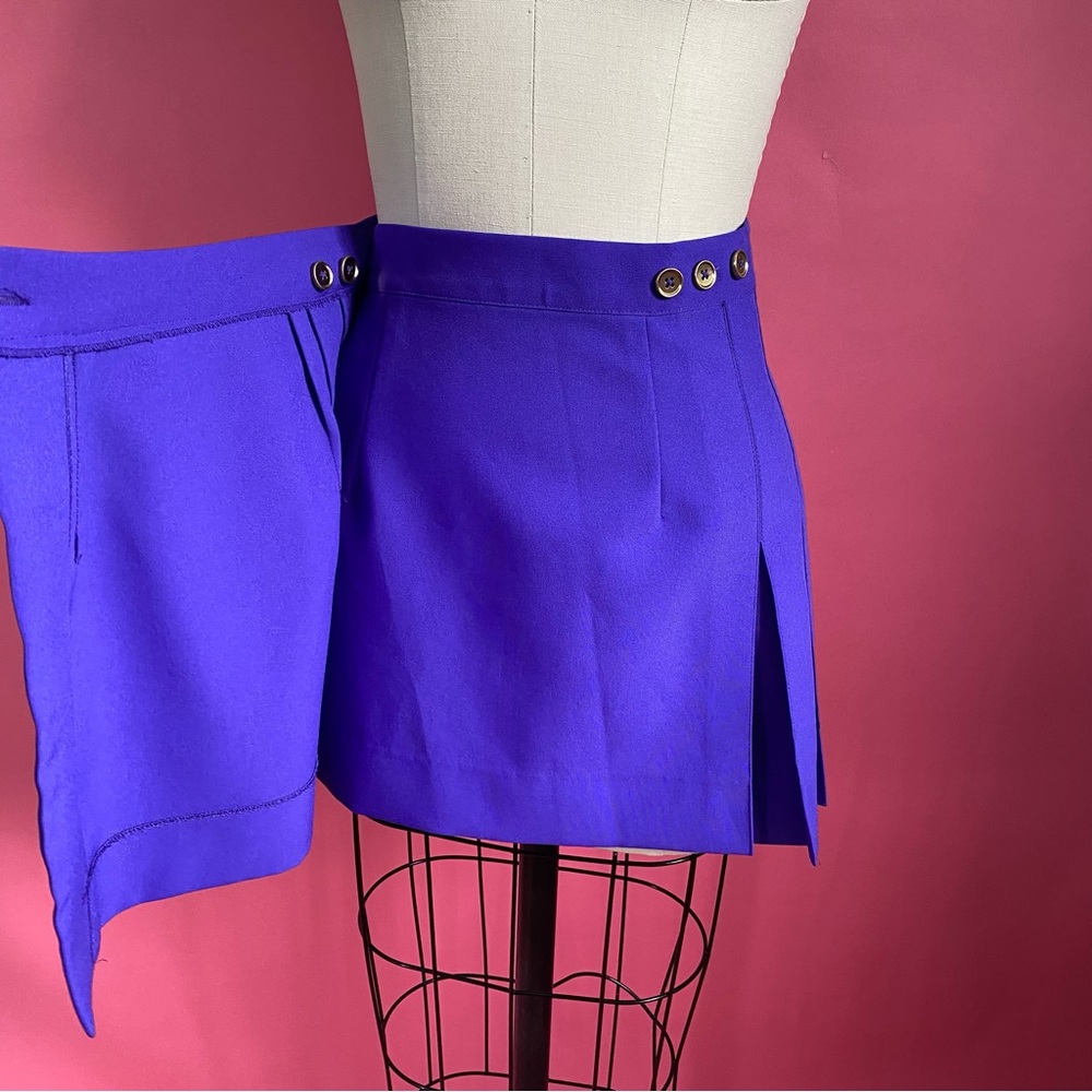 Vintage 80s/90s Preppy Academia Collegiate Pleated Purple Mini Tennis Skirt XXS - Picture 9 of 13